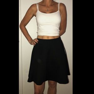 Plain Black Midi Skirt